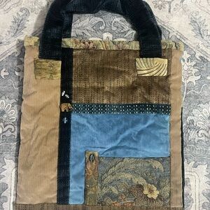 Patchwork Tote Bag with Elephant Charm